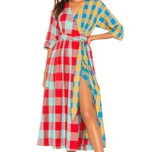 Mara Hoffman Anya Multi Plaid Dress. XS. NWOT